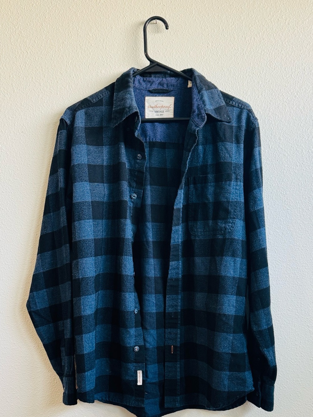Weatherproof Blue and Black Buffalo Plaid Button-Down Shirt